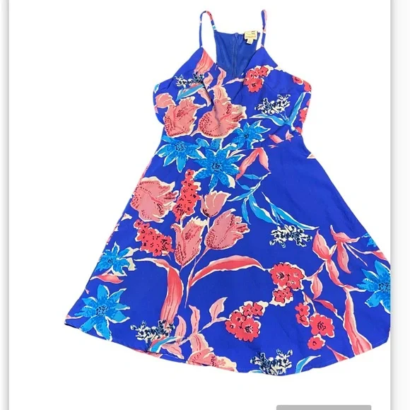 strapless open back dress Minna Collared Woven Dress-Pink Owl Embroidery main image 1